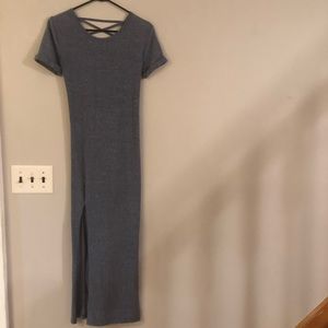 Super comfy grayish blue t-shirt dress